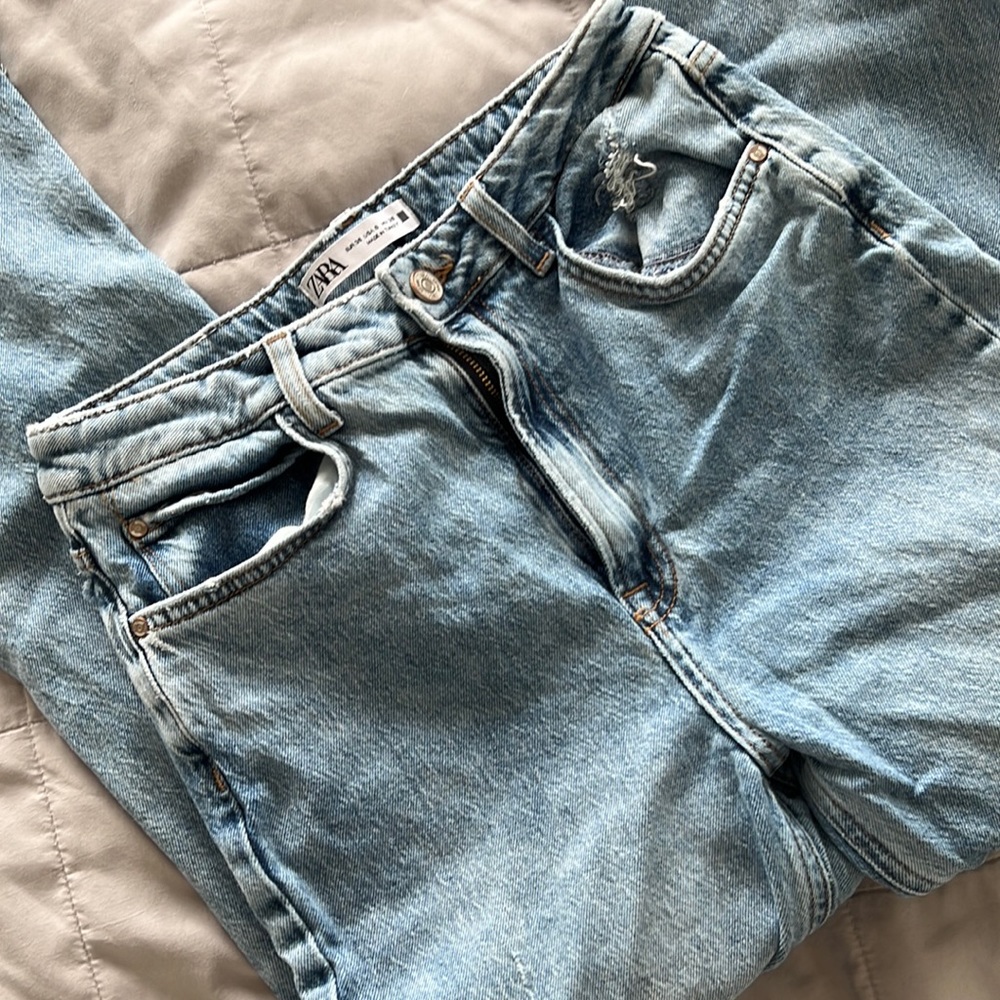 Zara small flare denim pants